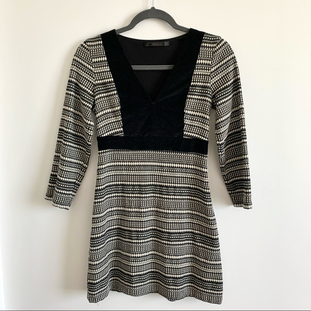 ZARA Mini Dress Black/White Size XS